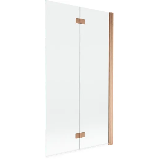 MEXEN MIST vanová zástěna 100x150 cm 6mm 2-s, měď kartáčovaná, čirá, pravá 8A9-100-002-65-00-P