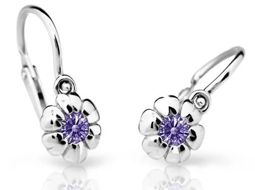 Cutie Jewellery Dětské náušnice z bílého zlata C2151-10-X-2 fialová