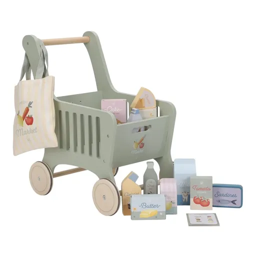 Little Dutch Nákupní vozík s doplňky dřevěný