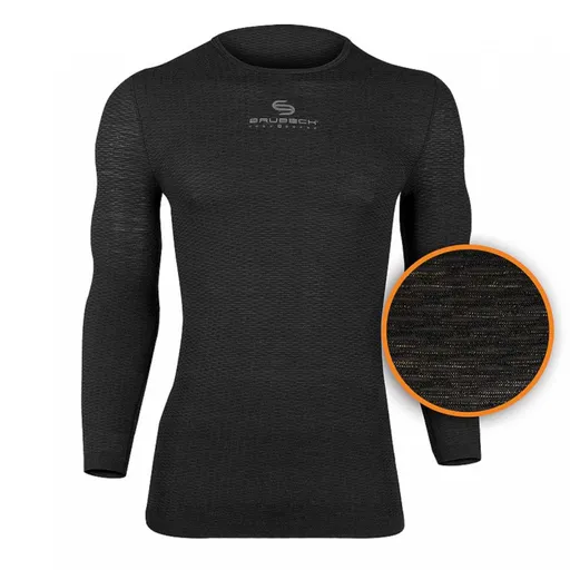 Unisex tričko Brubeck Base Layer s dlouhým rukávem Graphite XXL