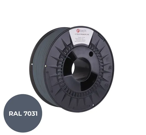 C-Tech 3DF-P-PLA1.75-7031 3D filament, PREMIUM LINE, PLA, šedomodrá, RAL7031, 1,75mm, 1kg