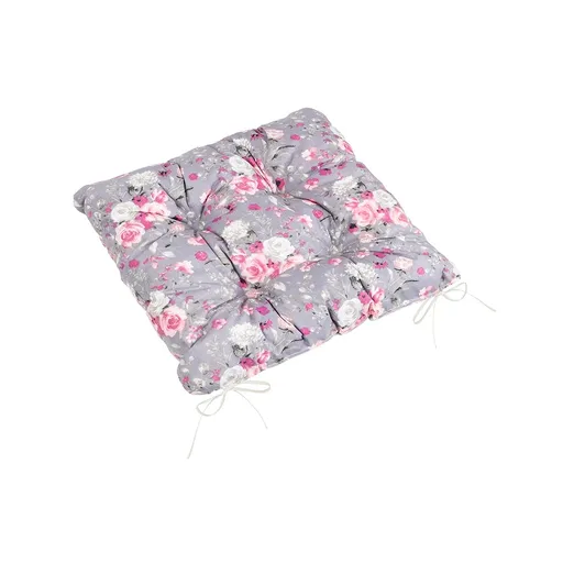 Bellatex Sedák Adéla prošívaný Květy růže růžová, 40 x 40 cm