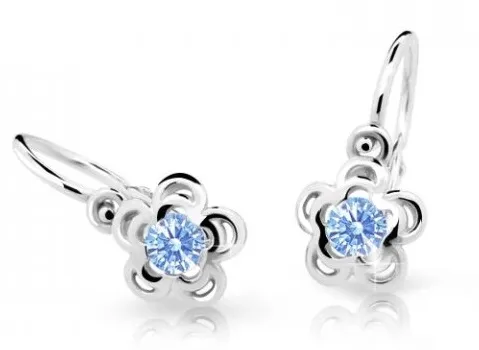 Cutie Jewellery Dětské náušnice z bílého zlata C2204-10-X-2 světle modrá