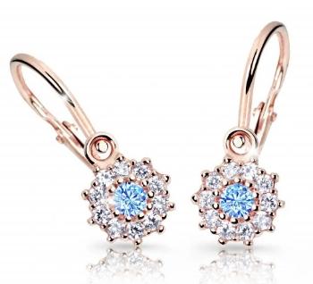 Cutie Jewellery Dětské náušnice z růžového zlata C2749-10-X-4 světle modrá