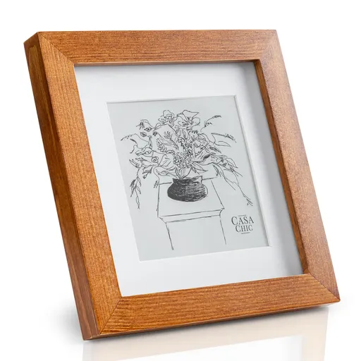 Casa Chic Bristol, rám na obrázky, sklo, 15 x 15 cm s paspartou, pravé dřevo