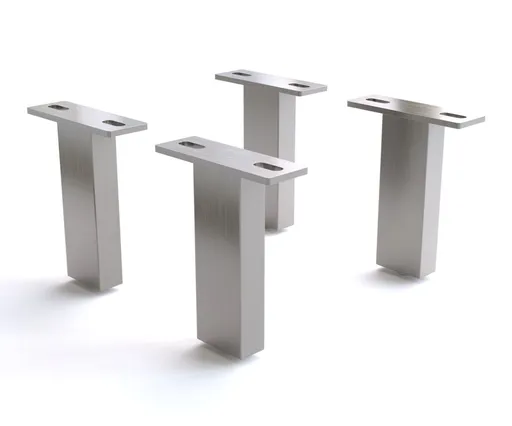 Obdélníková podnož 15 cm z nerezové oceli (sada 4 kusů)