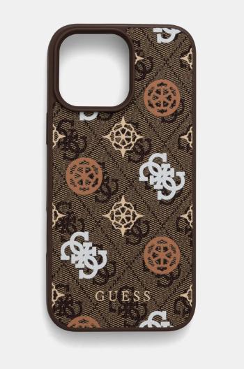 Obal na telefon Guess iPhone 16 Pro Max 6.9 hnědá barva, GUHMP16XP4PWPW