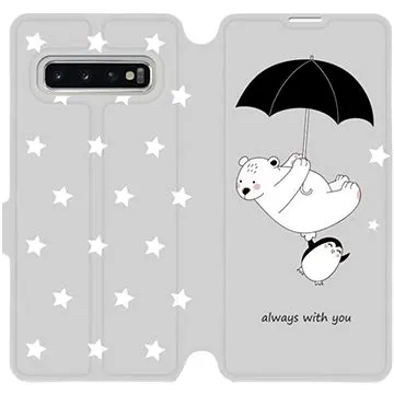 Flipové pouzdro na mobil Samsung Galaxy S10 - MH08P Méďa a tučňák - always with you (5903226811991)