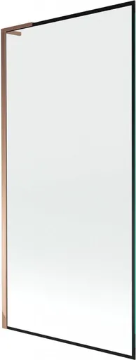 MEXEN/S Next L vanová zástěna FIX 90 x 150, černá vzor, růžové zlato 895-090-000-03-70-60