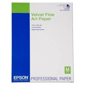 Epson Velvet Fine Art Paper S042096 C13S042096, 260 g/m2, A2, 25ks, sametový, bílý, foto papír