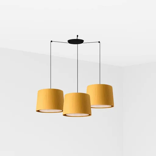 FARO SAMBA závěsné svítidlo, černá/žlutá, 3L