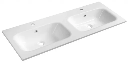 SAPHO SIDRA dvojumyvadlo, litý mramor, 121x46cm, bílá SD121