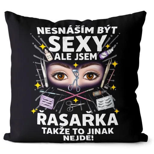 Polštář Sexy řasařka (Velikost: 40 x 40 cm)