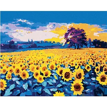 Obrovské slunečnicové pole, 80×100 cm, bez rámu a bez vypnutí plátna (6057082)