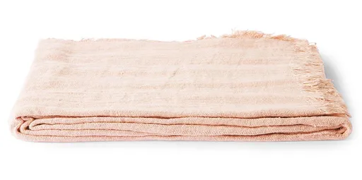 Lososový lněný ubrus s jemnými třásněmi Chavier - 140*220cm HKLIVING