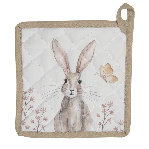 Podložka pod hrnec s motivem králíků Rustic Easter Bunny - 20*20 cm REB45