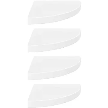 Shumee plovoucí rohová 4ks bílá vysoký lesk 35×35×3,8 cm MDF, 323909 (323909)