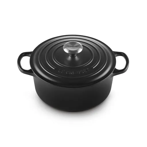 Kastrol SIGNATURE 24 cm, 4,2 l, SATIN BLACK, litina, Le Creuset