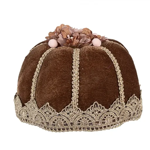 Dekorace hnědý sametový dortík Cake Chocolade Fancy - Ø 15*10 cm 65926