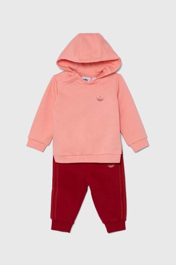 Dětská tepláková souprava adidas Originals HOODIE SET růžová barva, IY9538