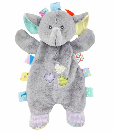 TULIMI Plyšová edukační hračka Slon, 17 cm, šedá