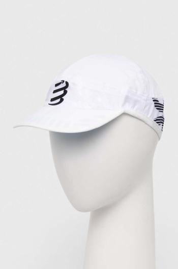 Kšiltovka Compressport Pro Racing Cap bílá barva, vzorovaná, CU00003B