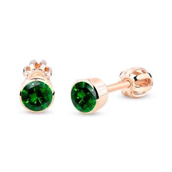 Cutie Diamonds Oblíbené náušnice z růžového zlata se smaragdy DZ3034-30-SM-X-4