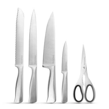 Bewello 7 részes Késkészlet Késtartóval - Rozsdamentes Acél