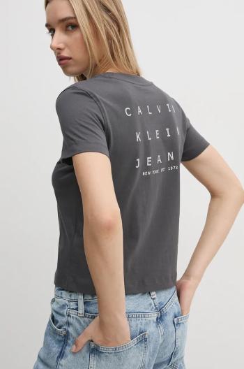 Tričko Calvin Klein Jeans šedá barva, J20J225391