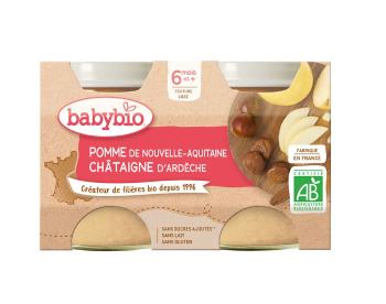 Babybio Jablko s kaštanovým pyré 2x130 g