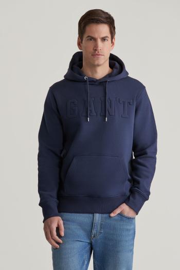 MIKINA GANT EMBOSSED SWEAT HOODIE EVENING BLUE