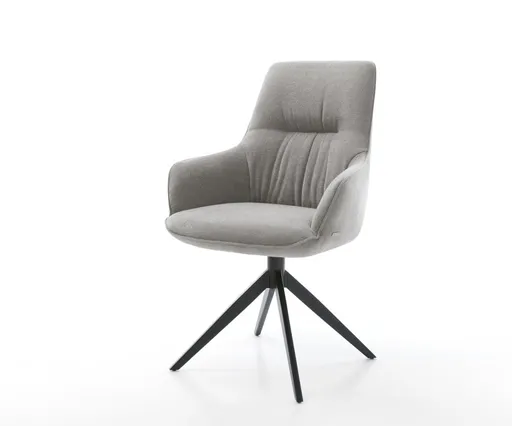 Jídelní židle Zelia-Flex s područkami potahová látka Měkký šedá