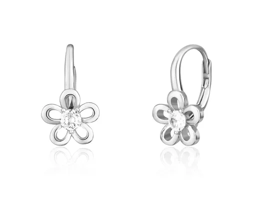 JVD Slušivé stříbrné náušnice pro dívky Kytičky SVLE0554SH2BI00