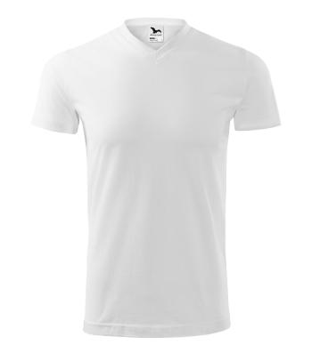 MALFINI Tričko Heavy V-neck - Bílá | XXXXL