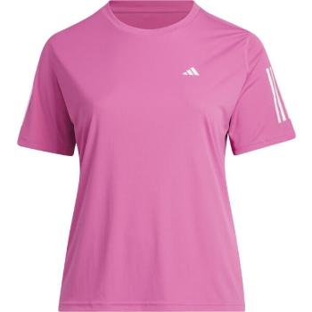 adidas OWN THE RUN TEE Női plus size póló futáshoz, rózsaszín, méret
