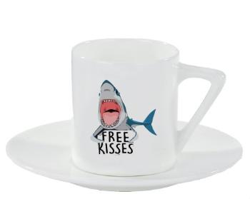 Espresso hrnek s podšálkem 100ml shark free kisses