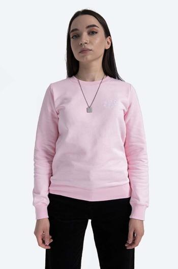 Bavlněná mikina A.P.C. Sweat Skye COEBH-F27700 MARINE dámská, růžová barva, s aplikací