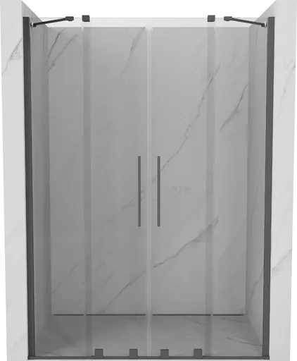 MEXEN/S Velar Duo posuvné sprchové dveře 160, transparent, grafit kartáčovaná 871-160-000-02-66