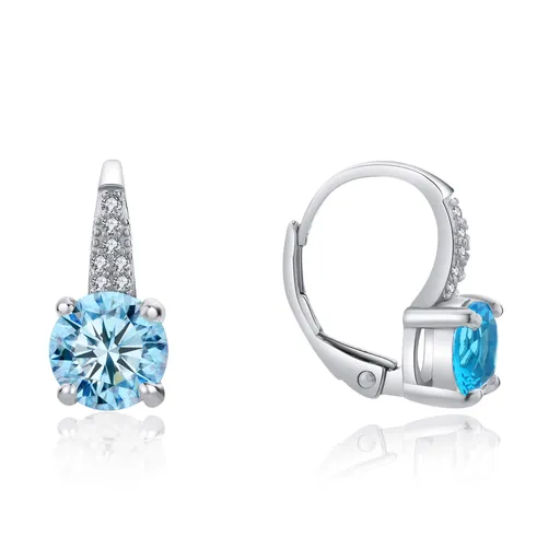MOISS Půvabné stříbrné náušnice s modrými zirkony E0000663
