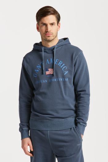 MIKINA GANT SUNFADED GANT USA HOODIE EVENING BLUE