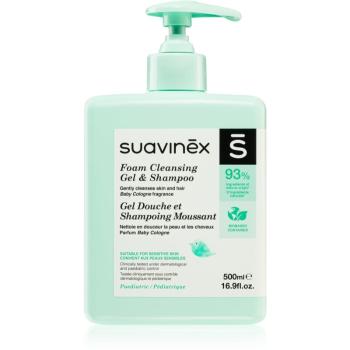 Suavinex Foam Cleansing Gel & Shampoo pěnový šampon pro děti od narození Baby Cologne 500 ml