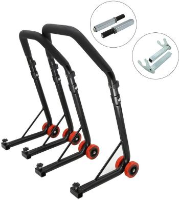 Motorkerékpár állvány M-Style D18 motorkerékpár állvány első és hátsó szett -első állvány: single, hátsó állvány: kampós