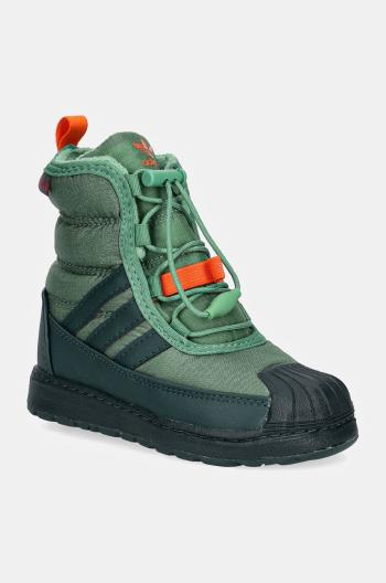 Dětské sněhule adidas Originals SUPERSTAR 360 BOOT 2.0 zelená barva, ID4051