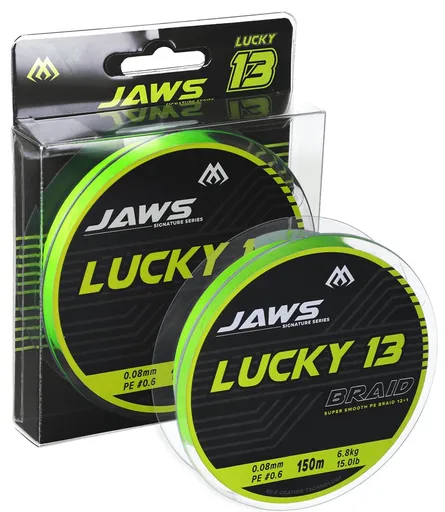 Mikado splétaná šňůra jaws lucky 13 fluo zelená 150 m - 0,16 mm 13 kg