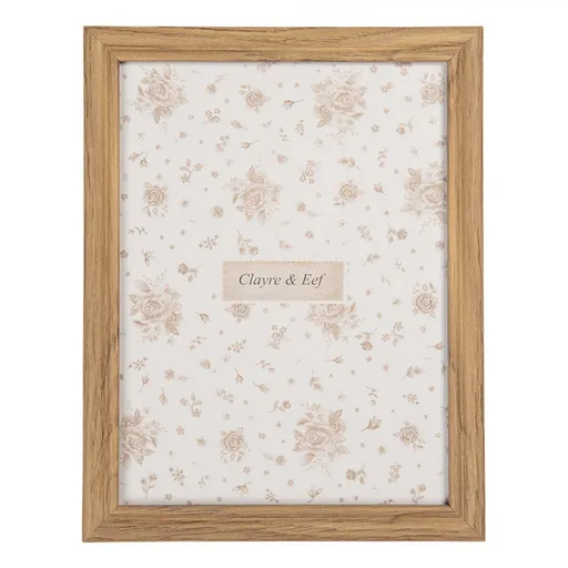 Hnědý dřevěný fotorámeček M - 15*2*20 cm / 13*18 cm Clayre & Eef