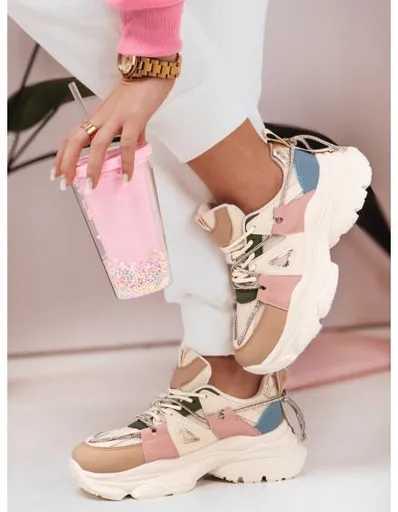 Dámské tenisky na silnější podrážce NEWMOVE béžové