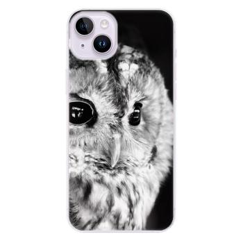 Odolné silikonové pouzdro iSaprio - BW Owl - iPhone 14 Plus