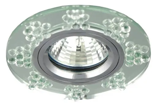 Pevné kulaté stropní svítidlo, chrom, průhledné sklo