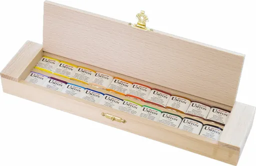 Sada akvarelových barev Umton 20ks v dřevěné krabičce