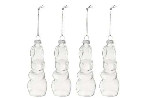 Set 4ks závěsná skleněná dekorace králíček - 4*4*11 cm 33360